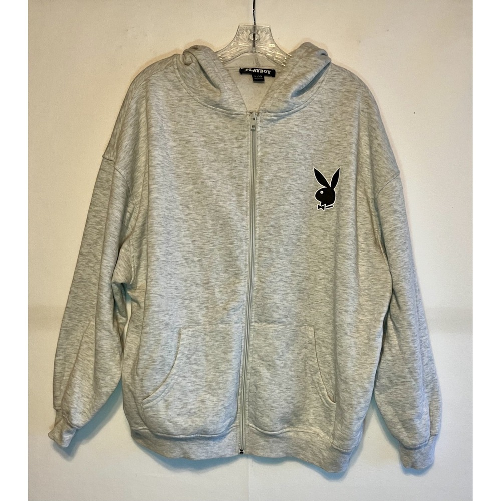 Playboy Logo Hoodie Full Zip Sweat Suit Set Y2k Crew Neck Street Wear